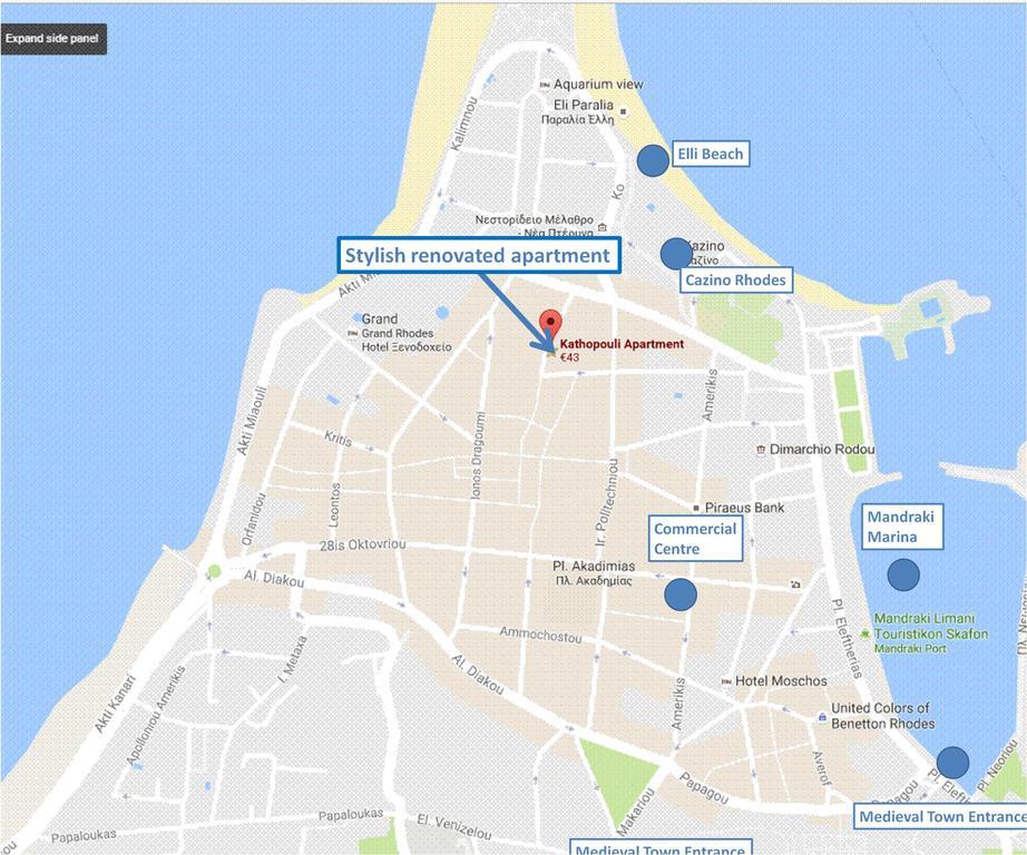 Kathopouli Apartment Rhodes City Eksteriør billede